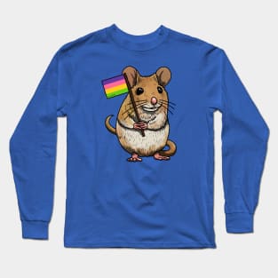 Mouse with Sapphic Flag Long Sleeve T-Shirt